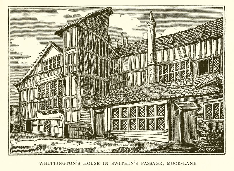 Whittingtons ház a Swithins Passage-ben, Moor-Lane alkotó: English School
