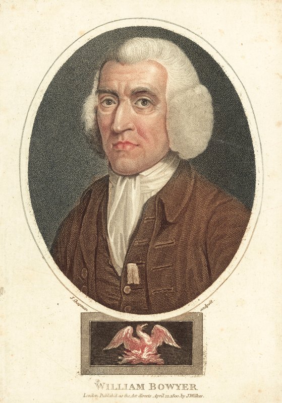 William Bowyer, angol nyomdász és szerkesztő (színes metszet) alkotó: English School