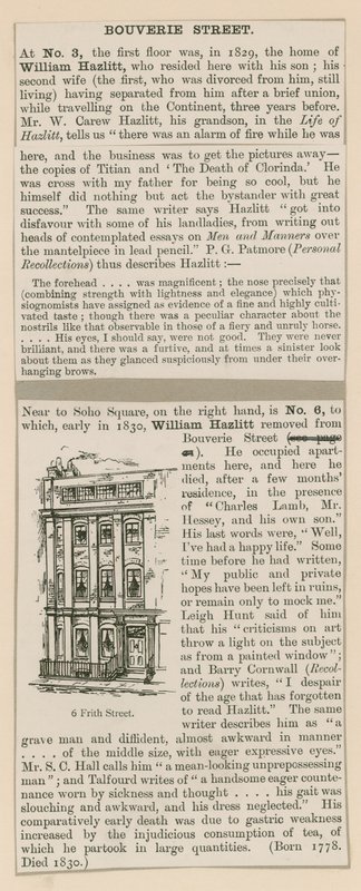 William Hazlitt és a Frith Street 6 alkotó: English School