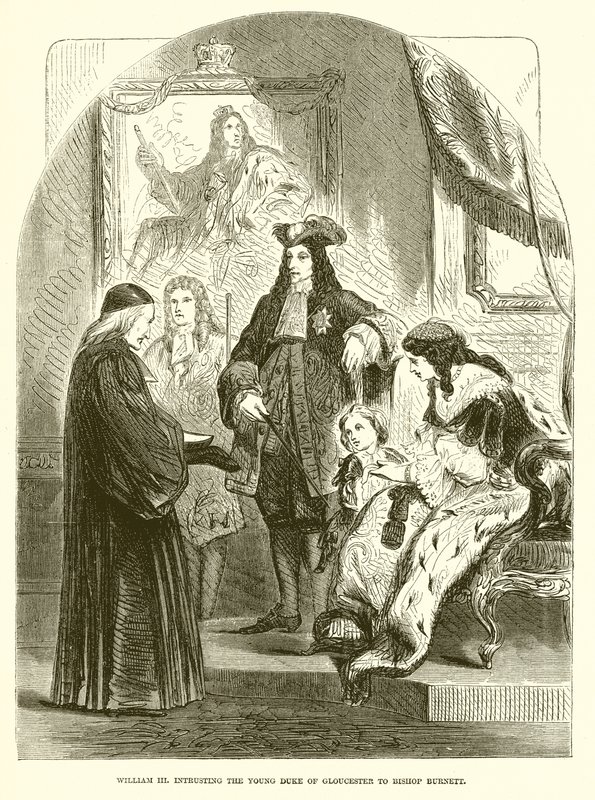 Vilmos III. Gloucester ifjú hercegét Burnett püspökre bízva alkotó: English School