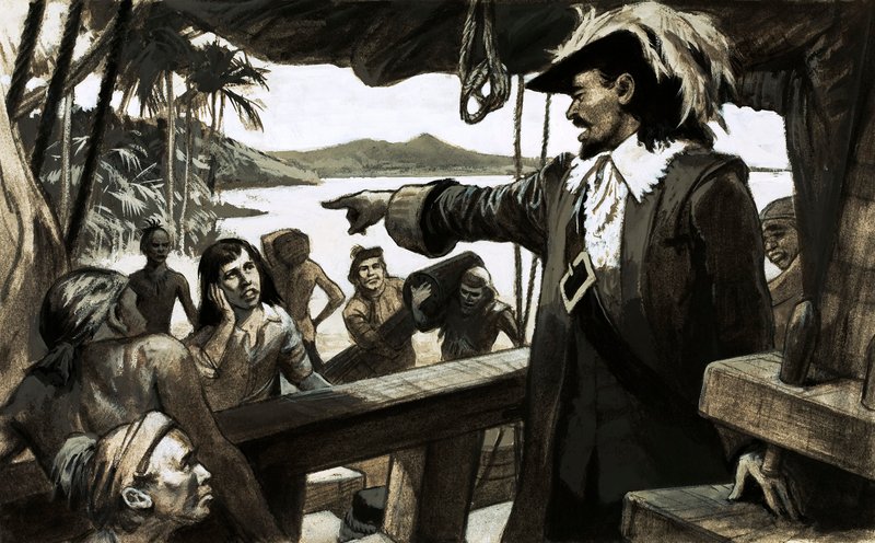 William Paterson megpróbált új kereskedelmi kolóniát alapítani a Panama-szoroson (guache papíron) alkotó: English School