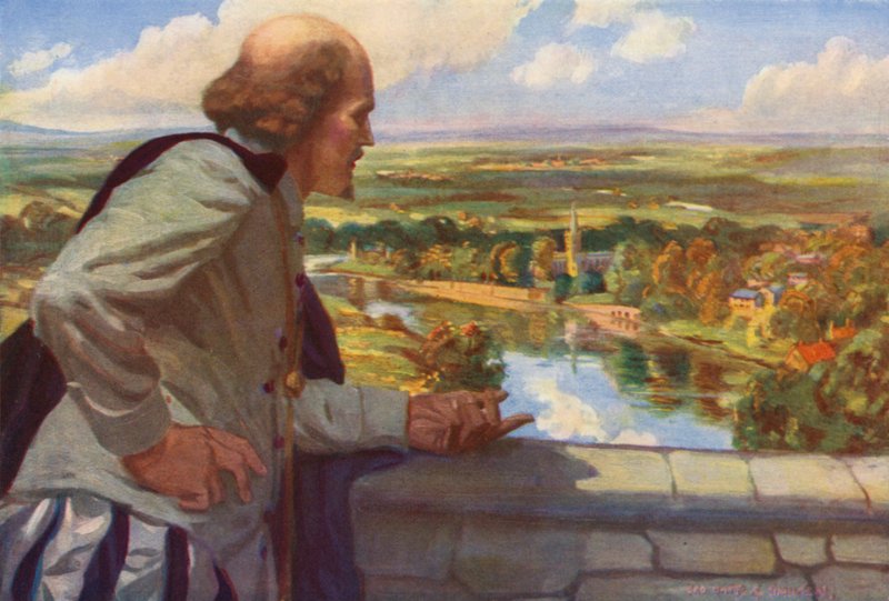 William Shakespeare Angliára néz (színes litó) alkotó: English School