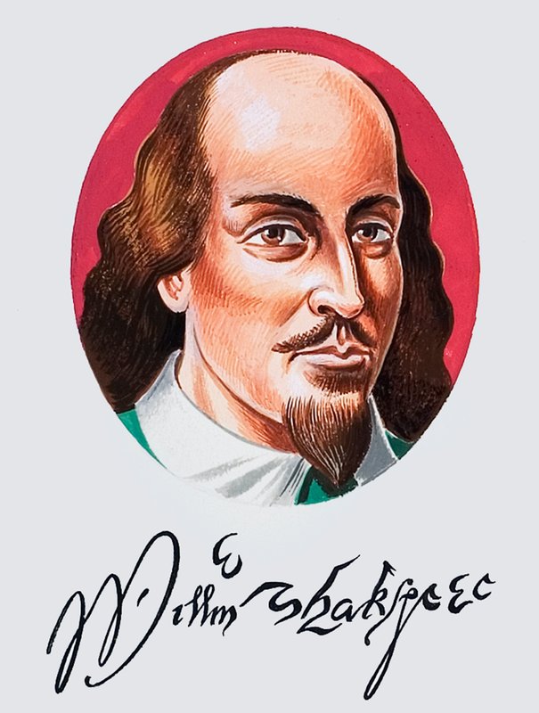 William Shakespeare aláírásával alkotó: English School