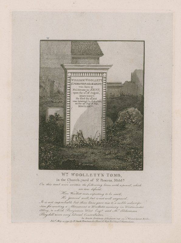 William Woollett sírja alkotó: English School