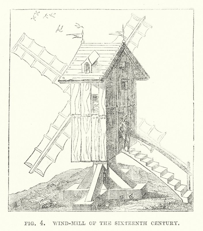 XVI. századi szélmalom (metszet) alkotó: English School