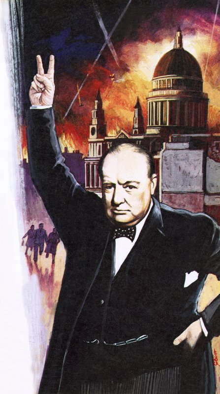 Winston Churchill a Blitz alatt alkotó: English School