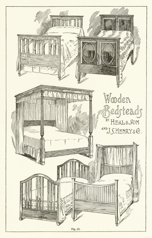 Wooden Bedsteads, Heal and Son és J S Henry and Company alkotó: English School