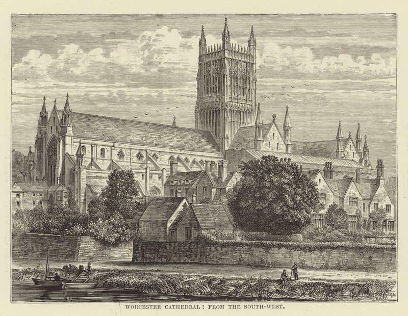 Worcesteri katedrális, délnyugat felől alkotó: English School