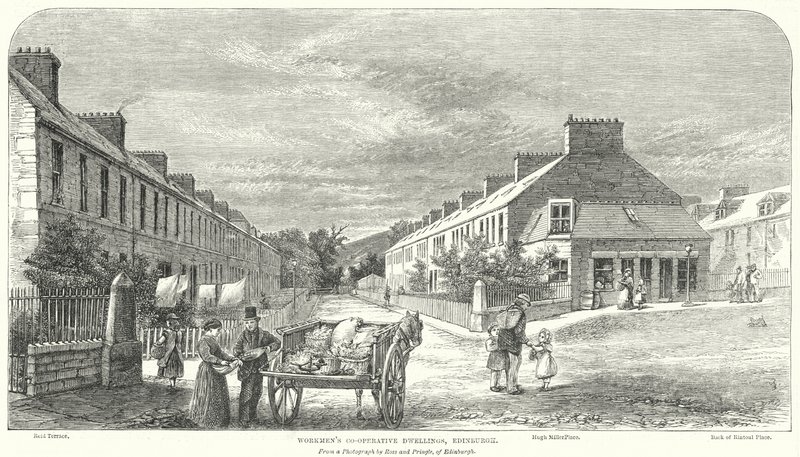 Munkásszövetkezeti lakások, Edinburgh (metszet) alkotó: English School