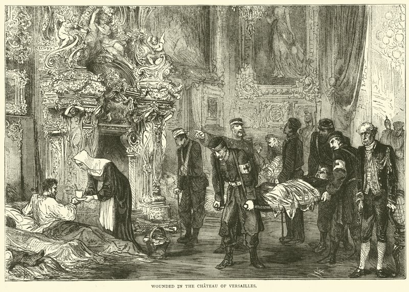 A versailles-i kastélyban megsebesült, 1871. január alkotó: English School