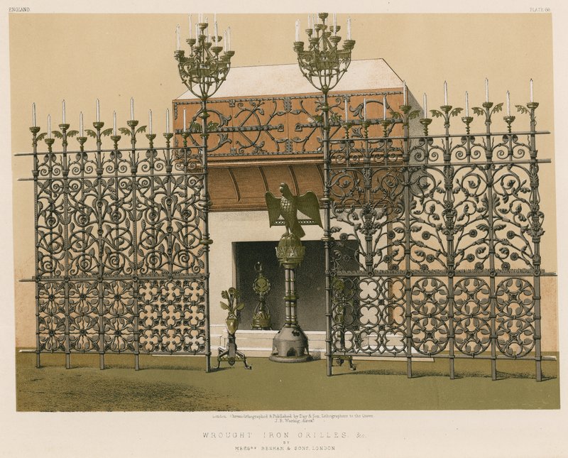 Kovácsoltvas rácsok és c., Benham and Sons urak, London alkotó: English School