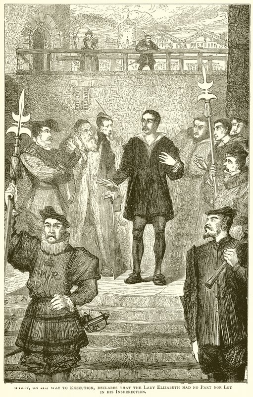 Wyatt a kivégzés felé tartva kijelenti, hogy Lady Elizabethnek nem volt része a felkelésében alkotó: English School