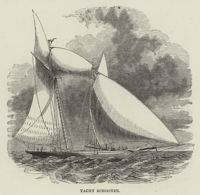 Yacht szkúner (metszet) alkotó: English School