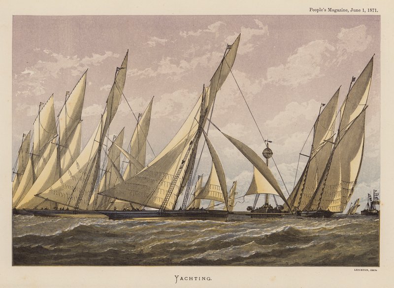 Yachting (színes metszet) alkotó: English School