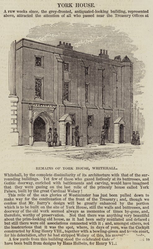 York-ház, Whitehall (metszet) alkotó: English School