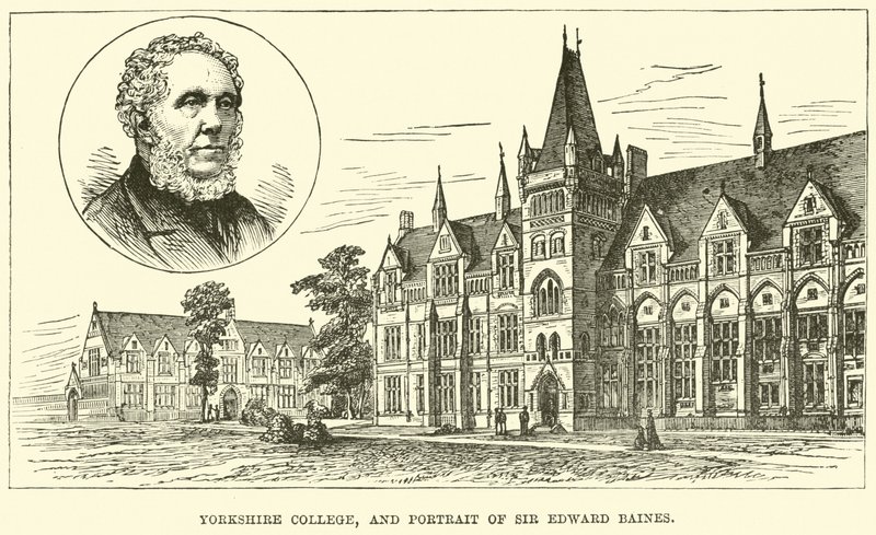 Yorkshire College és Sir Edward Baines portréja alkotó: English School