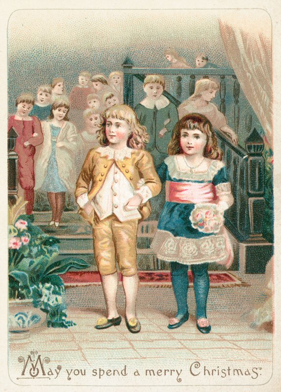 Fiatal pár, karácsonyi kártya alkotó: English School
