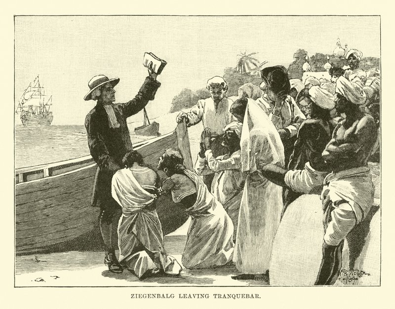 Kecskebőr elhagyja Tranquebart alkotó: English School