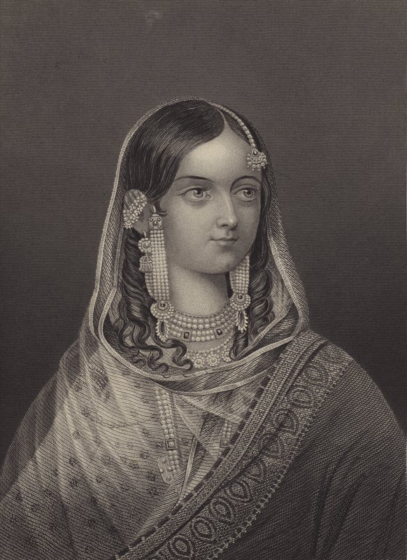 Zinat Mahal, II. Bahadur sah, az utolsó mogul császár kedvenc felesége (metszet) alkotó: English School