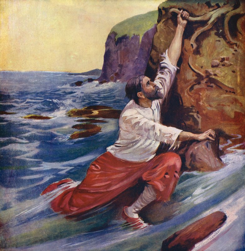 Szindbád menekülése (színes litográfia) alkotó: Enoch Ward