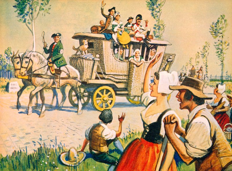 Egy kocsi a Párizs és Versailles közötti úton 1787-ben alkotó: Eric Parker
