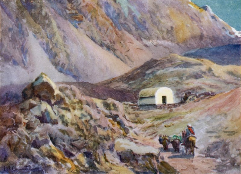 Régi menedékkunyhó az Andokban alkotó: Ernest William Christmas