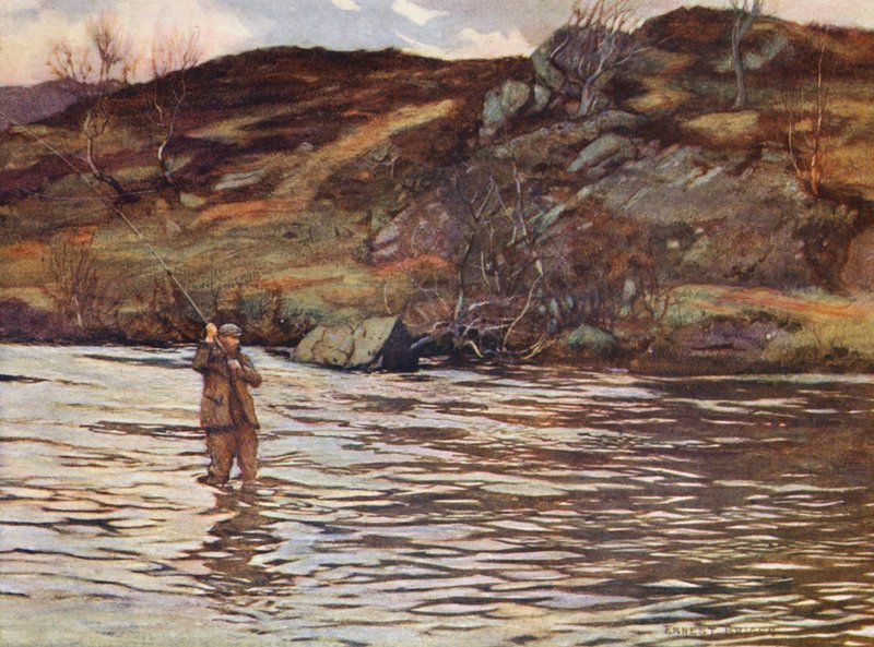 McNaughton of Luib, a kettős kanyarban lévő medencénél (színes litográfia) alkotó: Ernest Edward Briggs