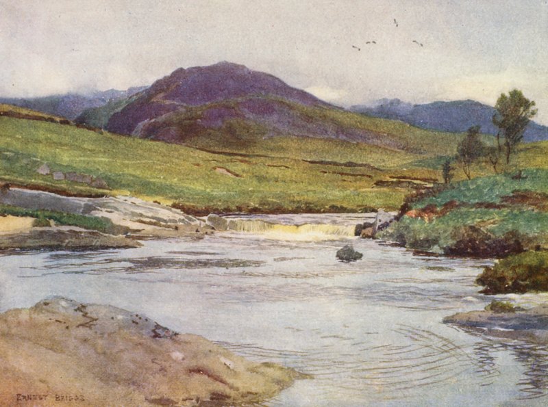 A Dee fekete vize a híd felett (színes litográfia) alkotó: Ernest Edward Briggs