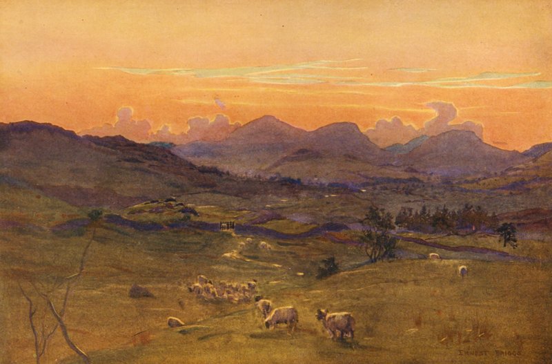 A Ken völgye, este (színes litográfia) alkotó: Ernest Edward Briggs