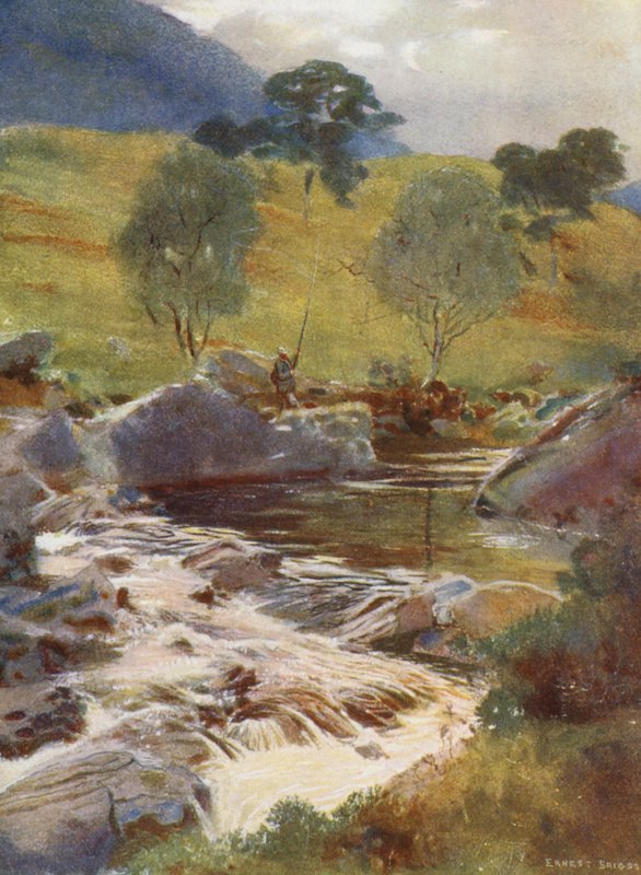 A Dochart forrásvidéke (színes litográfia) alkotó: Ernest Edward Briggs