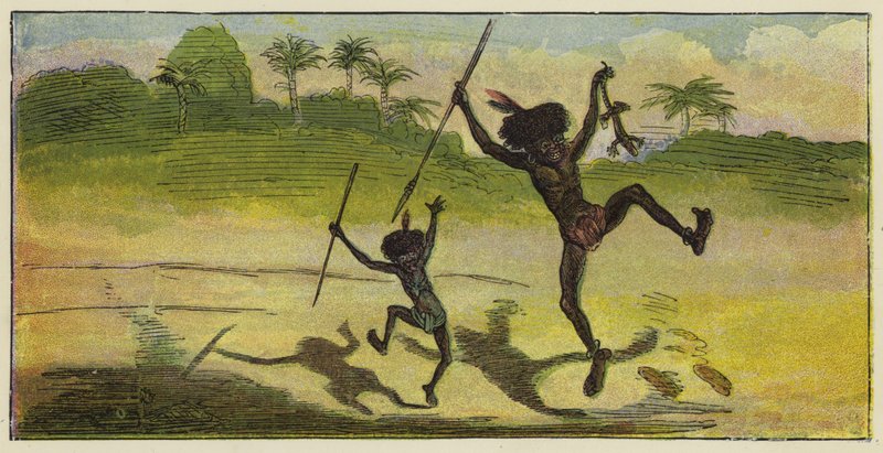 Egy úriember és egy fiú ebédelni megy, és örömükben ugrálnak alkotó: Ernest Henry Griset