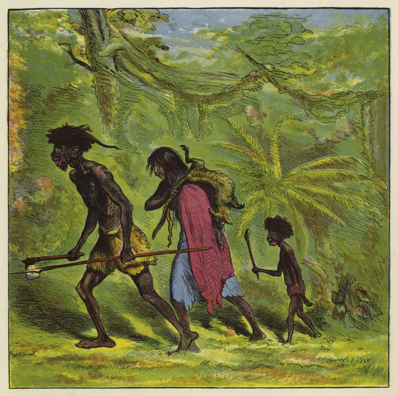 Ashanti család a napra alkotó: Ernest Henry Griset