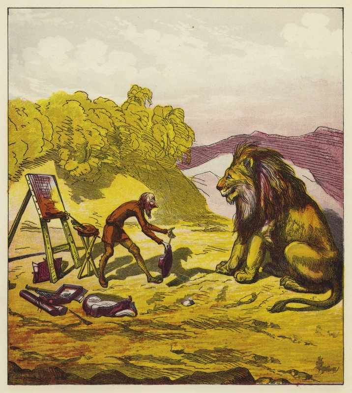 John Bold találkozása egy oroszlánnal alkotó: Ernest Henry Griset