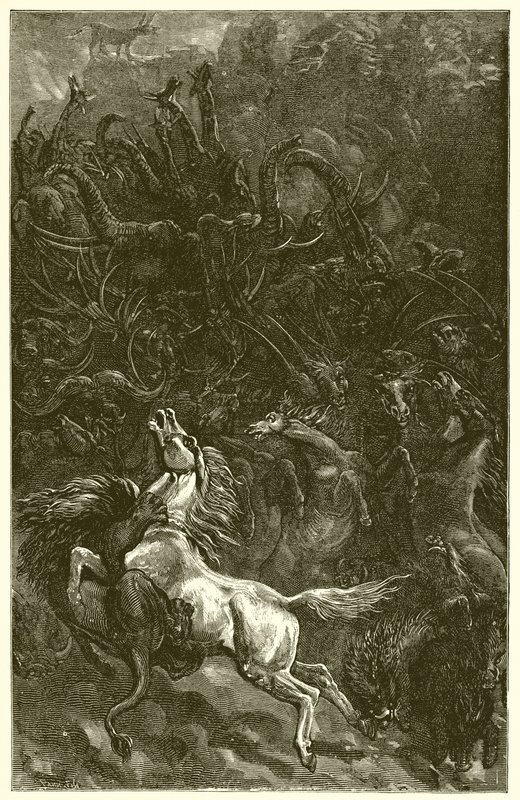 A szamár és az oroszlán vadászat alkotó: Ernest Henry Griset