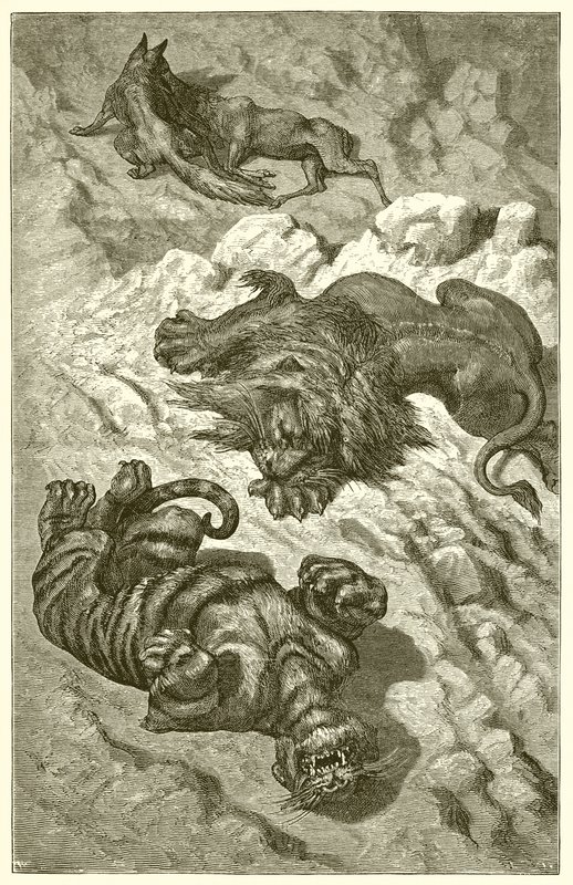 Az oroszlán, a tigris és a róka alkotó: Ernest Henry Griset