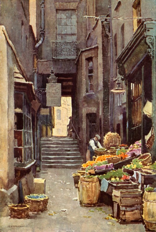 Egy Adelphi By-Way (színes litó) alkotó: Ernest William Haslehust