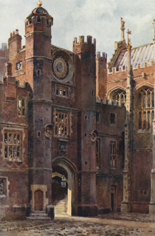 Anne Boleyn kapuja, Óraudvar (színes litó) alkotó: Ernest William Haslehust