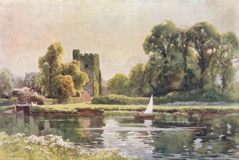 Cookham templom (színes litó) alkotó: Ernest William Haslehust