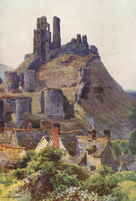 Corfe kastély (színes litó) alkotó: Ernest William Haslehust