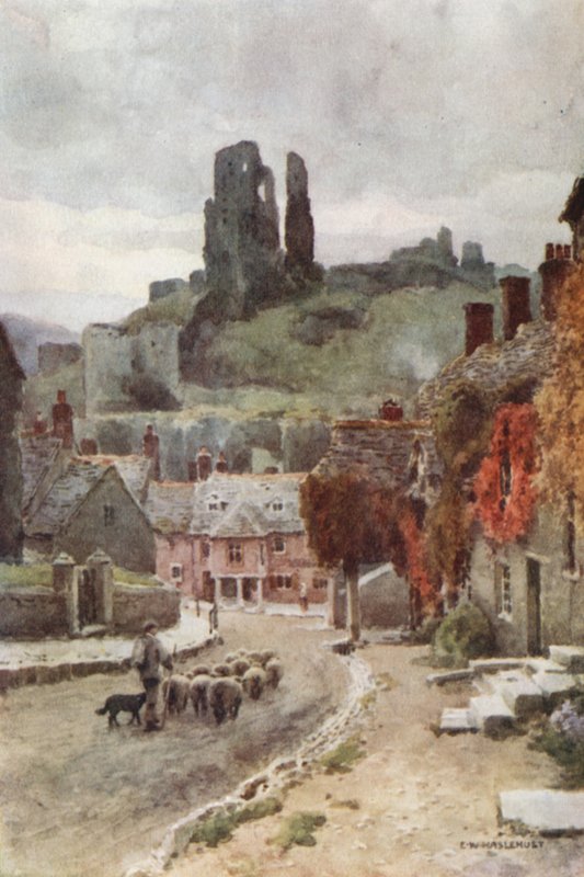 Corfe kastély (színes litó) alkotó: Ernest William Haslehust