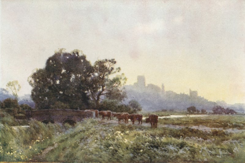 Dorchester a Meadowsról (színes litó) alkotó: Ernest William Haslehust