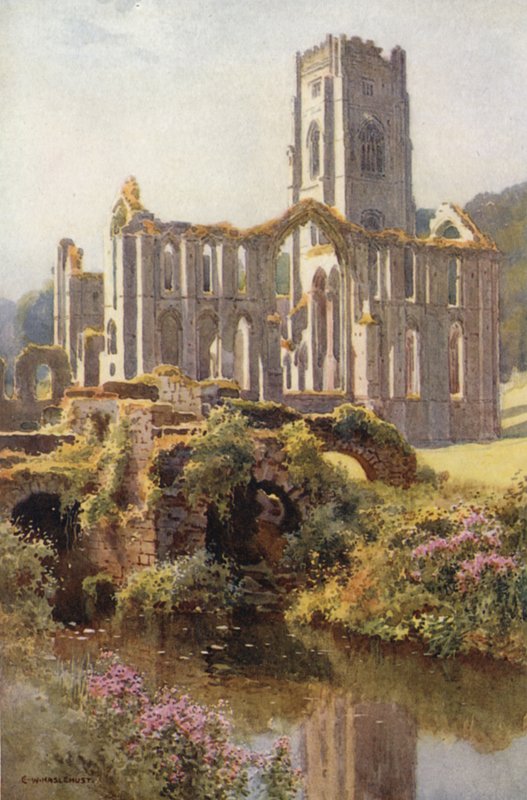 Fountains Abbey (színes litó) alkotó: Ernest William Haslehust