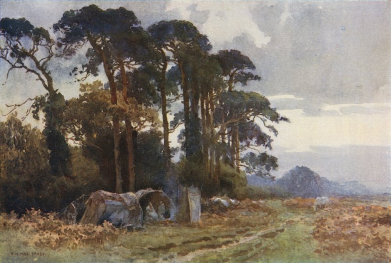 Cigányok Coldharbourban (színes litho) alkotó: Ernest William Haslehust