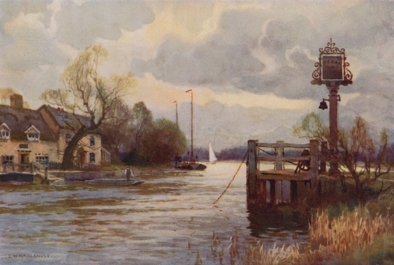 Horning Ferry (színes litho) alkotó: Ernest William Haslehust