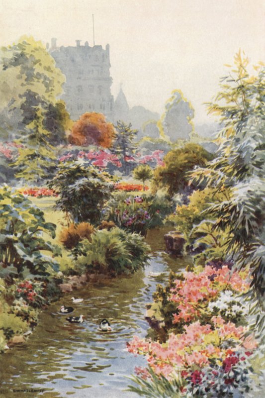 Az Upper Gardensben, Bournemouth (színes litó) alkotó: Ernest William Haslehust