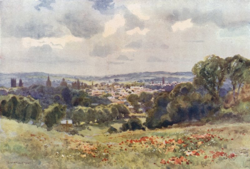 Oxford a Headington Hillből (színes litó) alkotó: Ernest William Haslehust