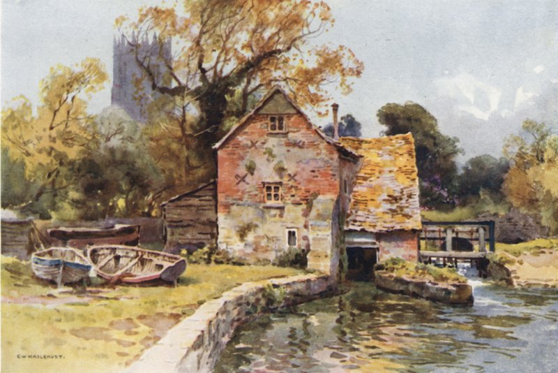 Place Mill, Christchurch (színes litó) alkotó: Ernest William Haslehust