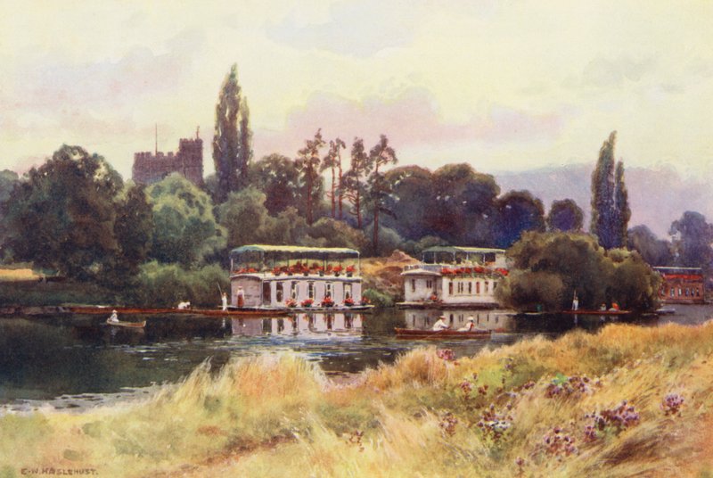Temze folyó: Bray (színes litográfia) alkotó: Ernest William Haslehust