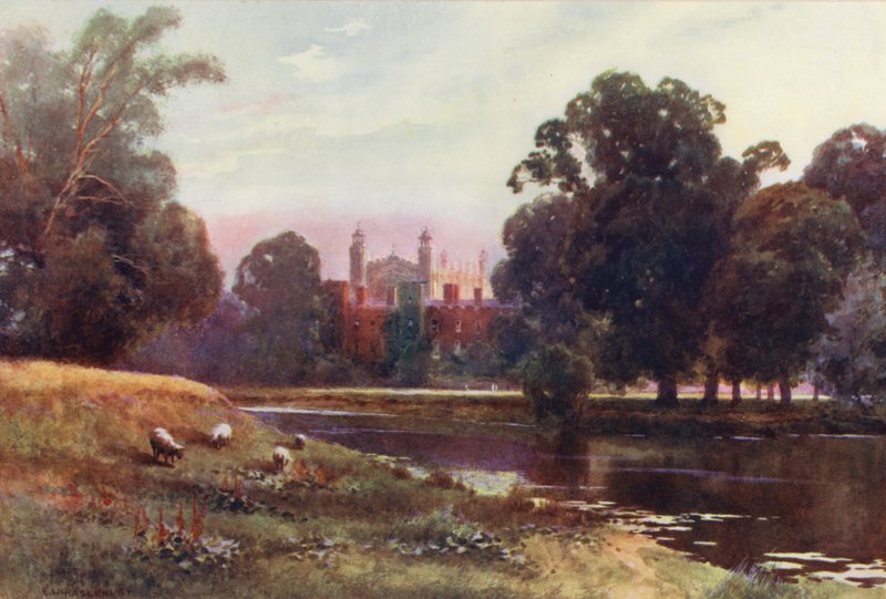 Temze folyó: Eton (színes litográfia) alkotó: Ernest William Haslehust