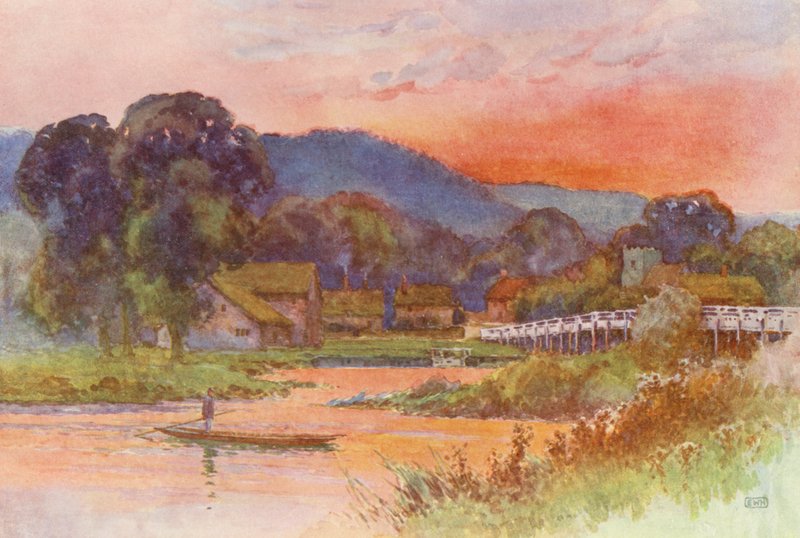 Temze folyó: Streatley (színes litográfia) alkotó: Ernest William Haslehust